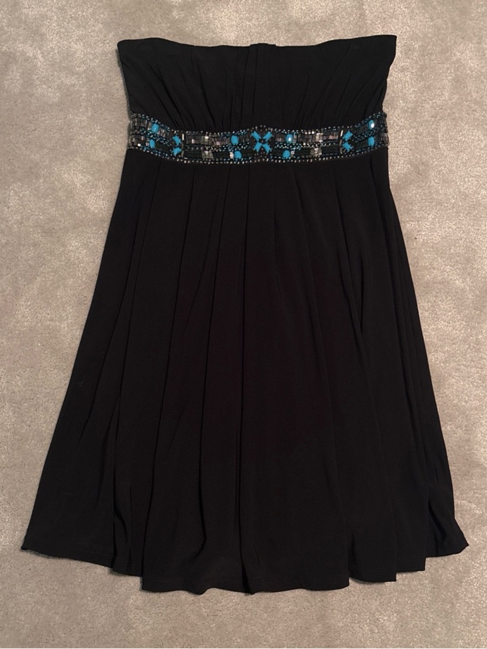 White House Black Market Strapless Mini Dress with Beaded Detail